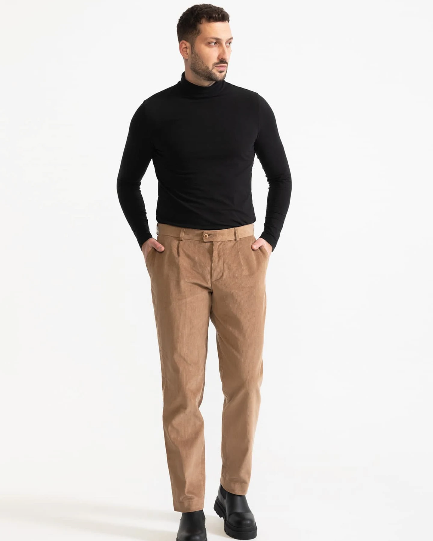 De IONESCU Herren vegan Hose Dacian Corduroy Toffee – Ansicht 2