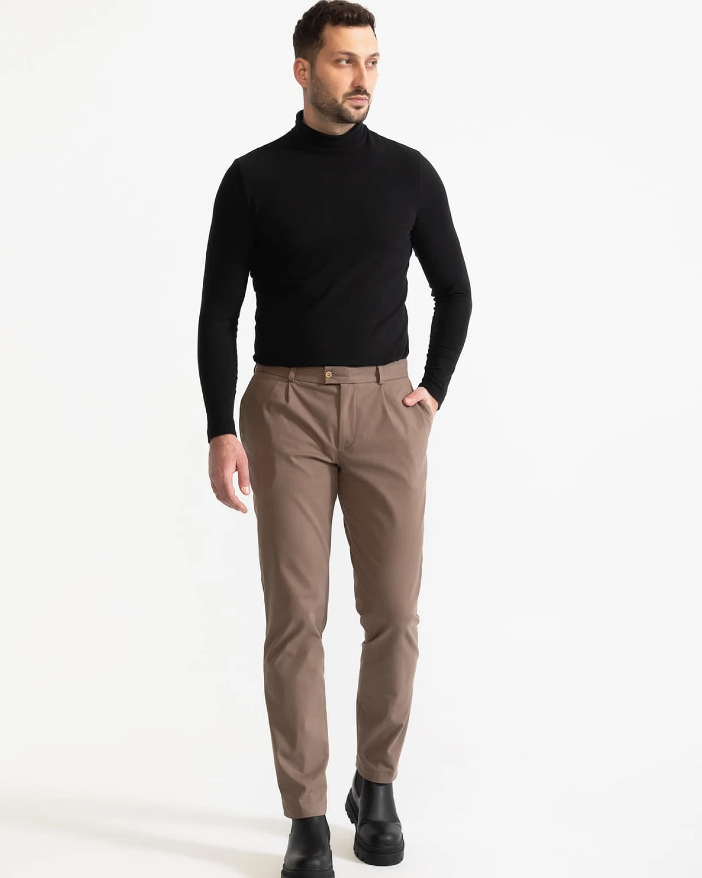 De IONESCU Herren vegan Hose Chesler Beige – Ansicht 2