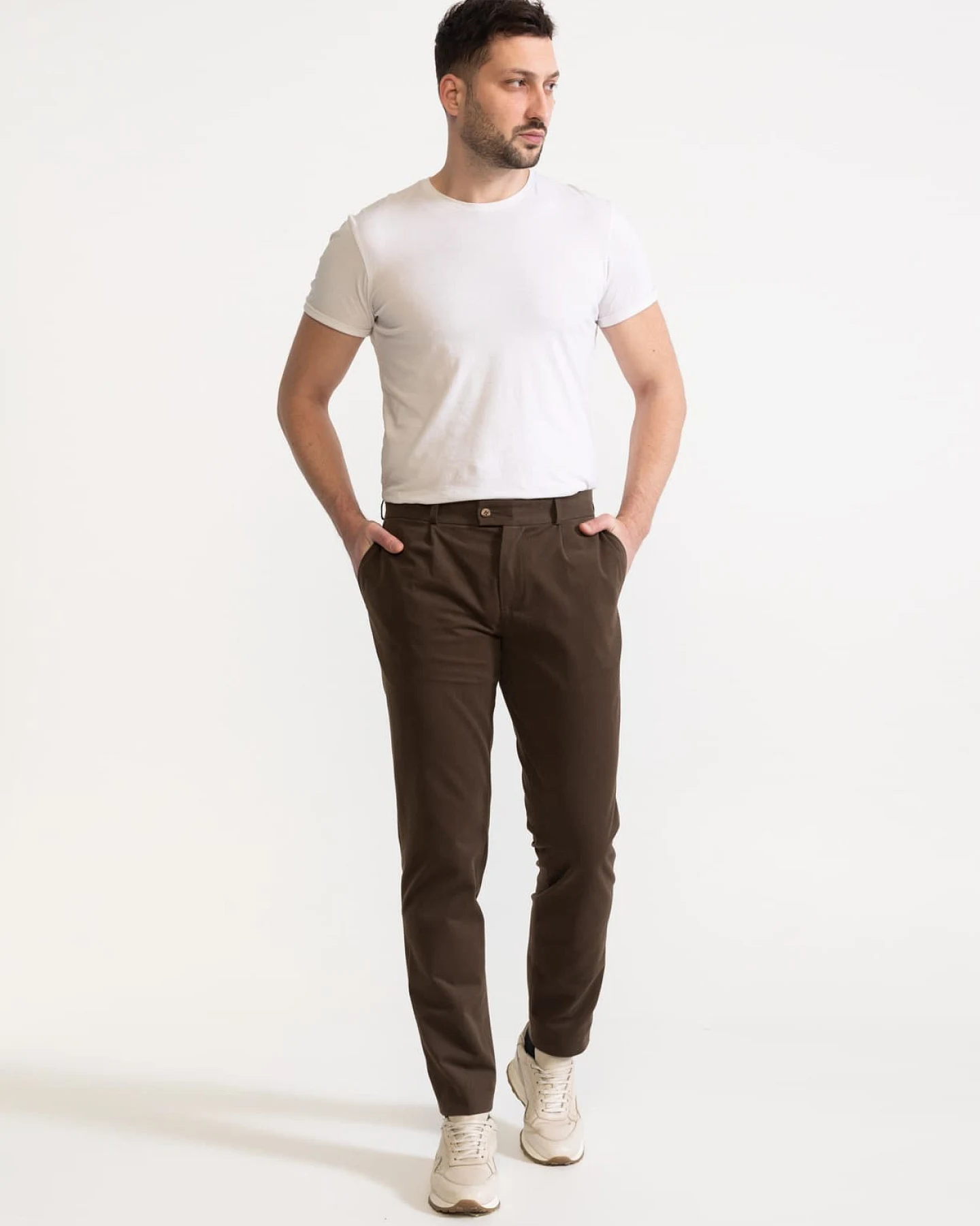 De IONESCU Herren vegan Hose Chesler Khaki – Ansicht 2