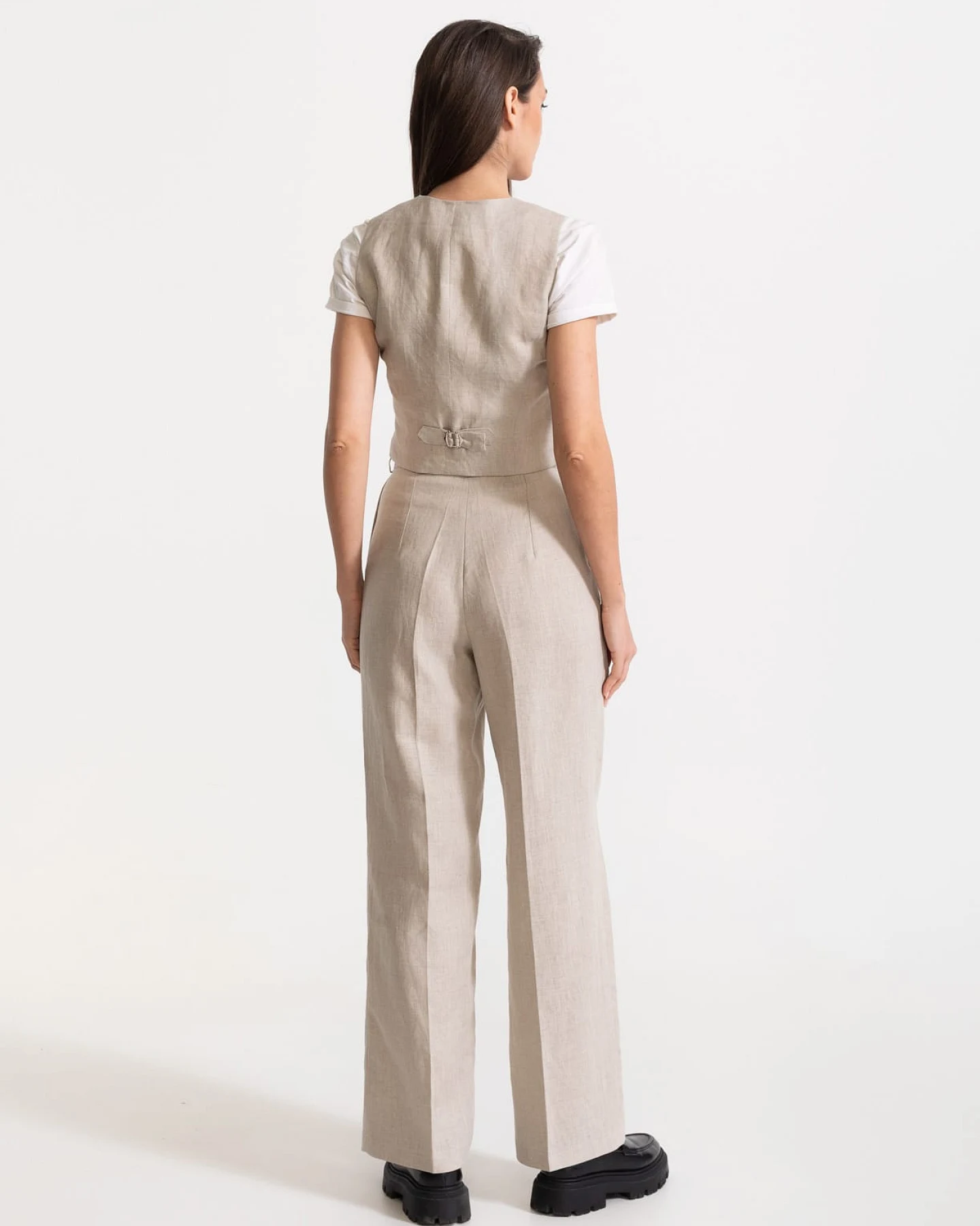 De IONESCU Damen vegan Set Figa Leinen Beige – Ansicht 2