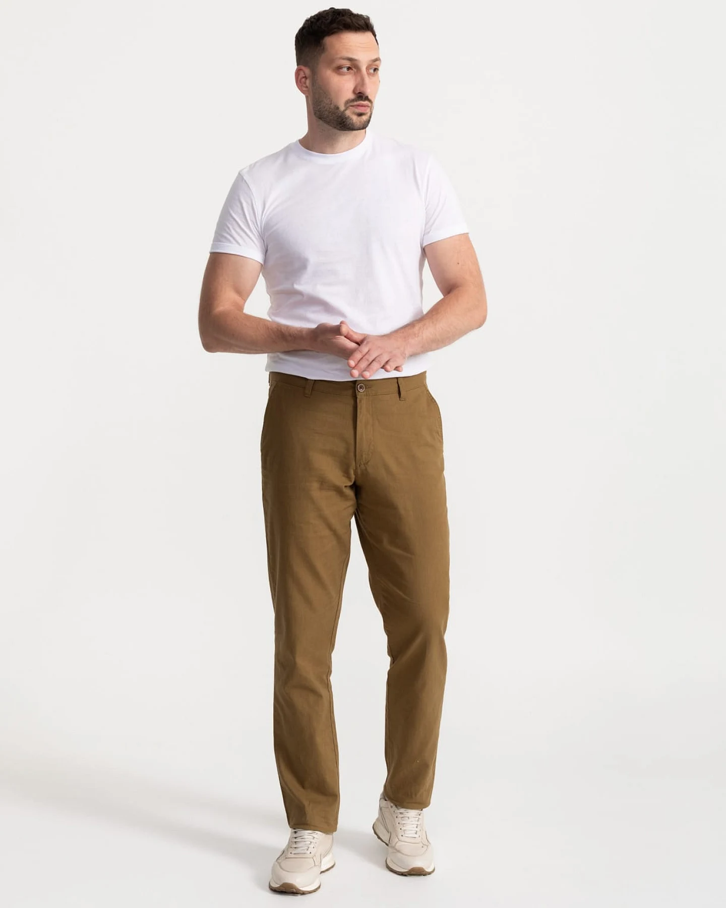 De IONESCU Herren vegan Hose Carpatica Khaki – Ansicht 2