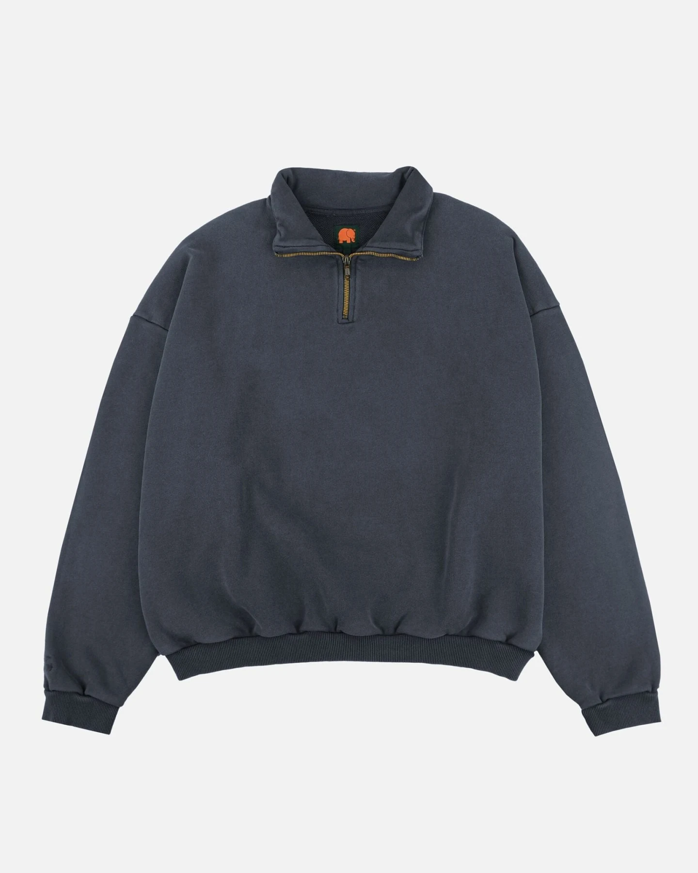 Trendsplant Herren vegan Pullover Quarter Zip Super Heavy Total Eclipse – Ansicht 2