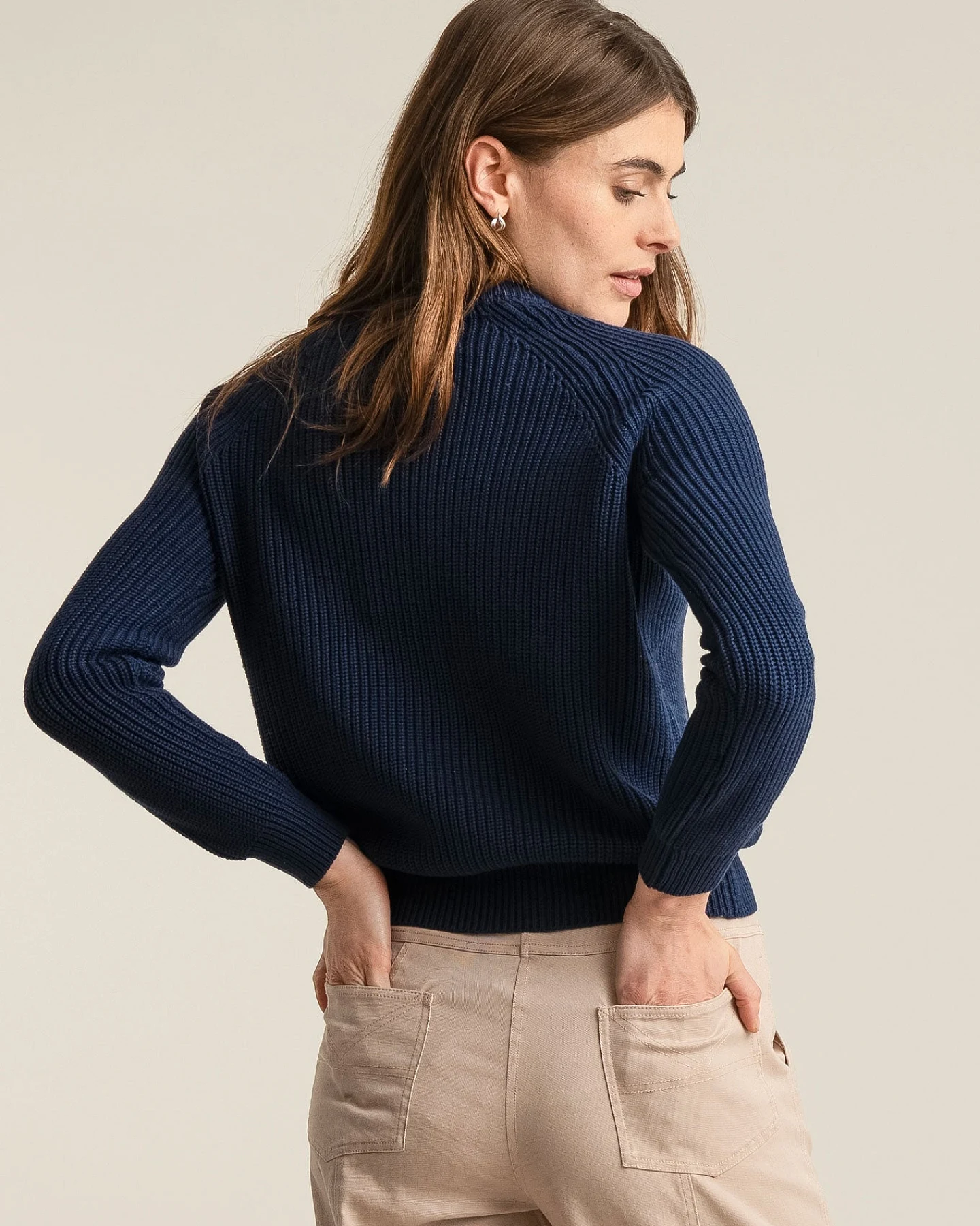 KOMODO Damen vegan Pullover Sergio Navy – Ansicht 2
