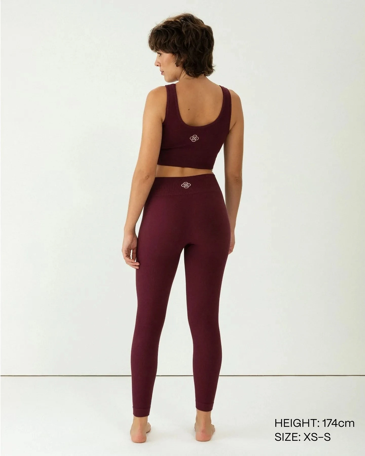 Clotsy Damen vegan Leggings Burgundy – Ansicht 2
