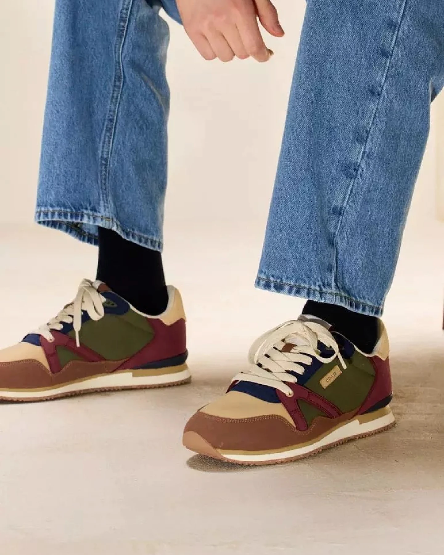 Odaje Herren vegan Sneaker Andre Navy/Taupe/Braun – Ansicht 2