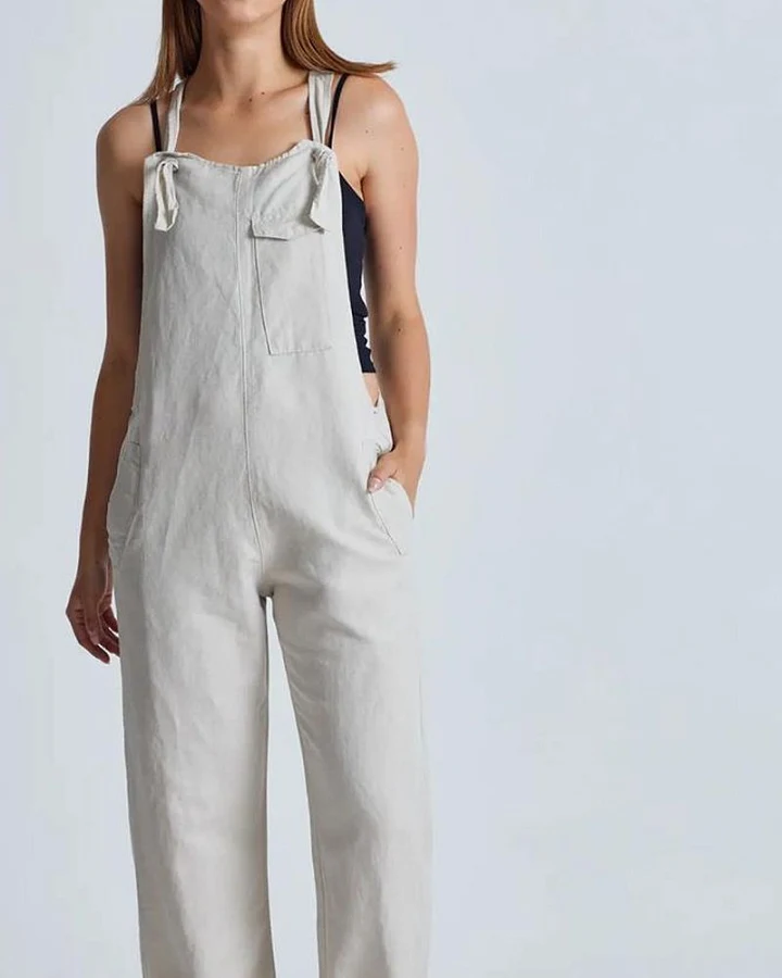 Flax and Loom Damen vegan Latzhose Leinen Mary Lou Natürlich