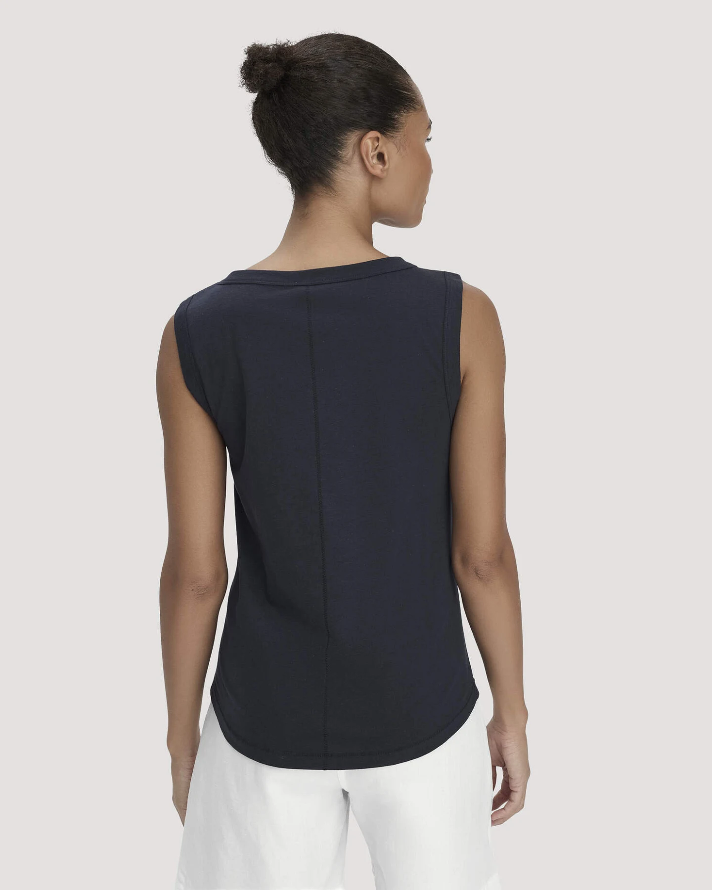 hessnatur Damen Light Slub Jersey Top Regular aus Bio-Baumwolle - blau - Größe 34 – Ansicht 3