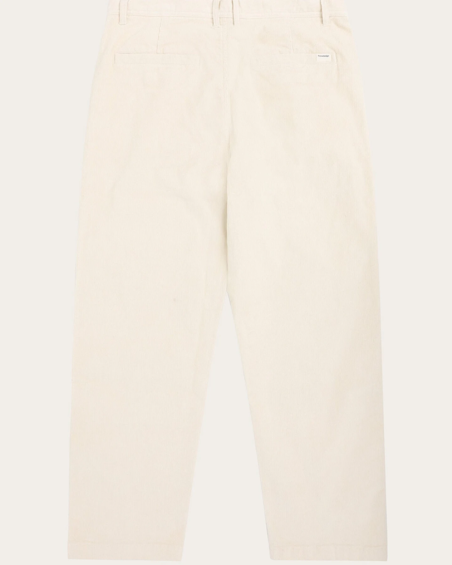 KnowledgeCotton Apparel Herren vegan Chino-Hose Flint Wide Corduroy Egret Weiß – Ansicht 2