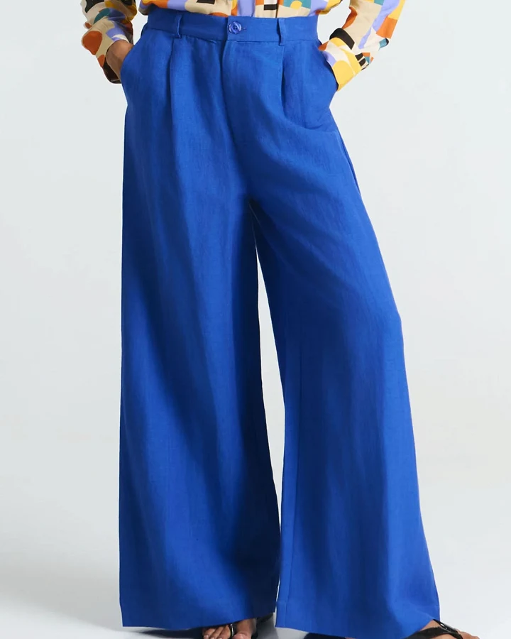 SUITE13LAB Damen vegan Hose Randa Klein Blau