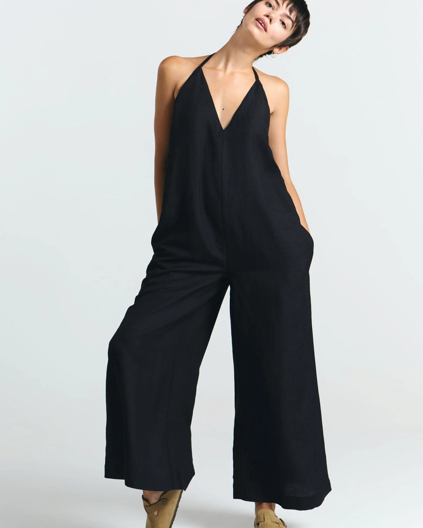 SUITE13LAB Damen vegan Jumpsuit Danli Schwarz – Ansicht 2