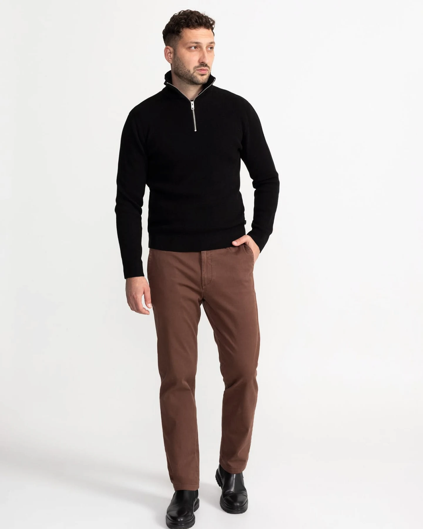 De IONESCU Herren vegan Hose Sinaia Whiskey Brown – Ansicht 2
