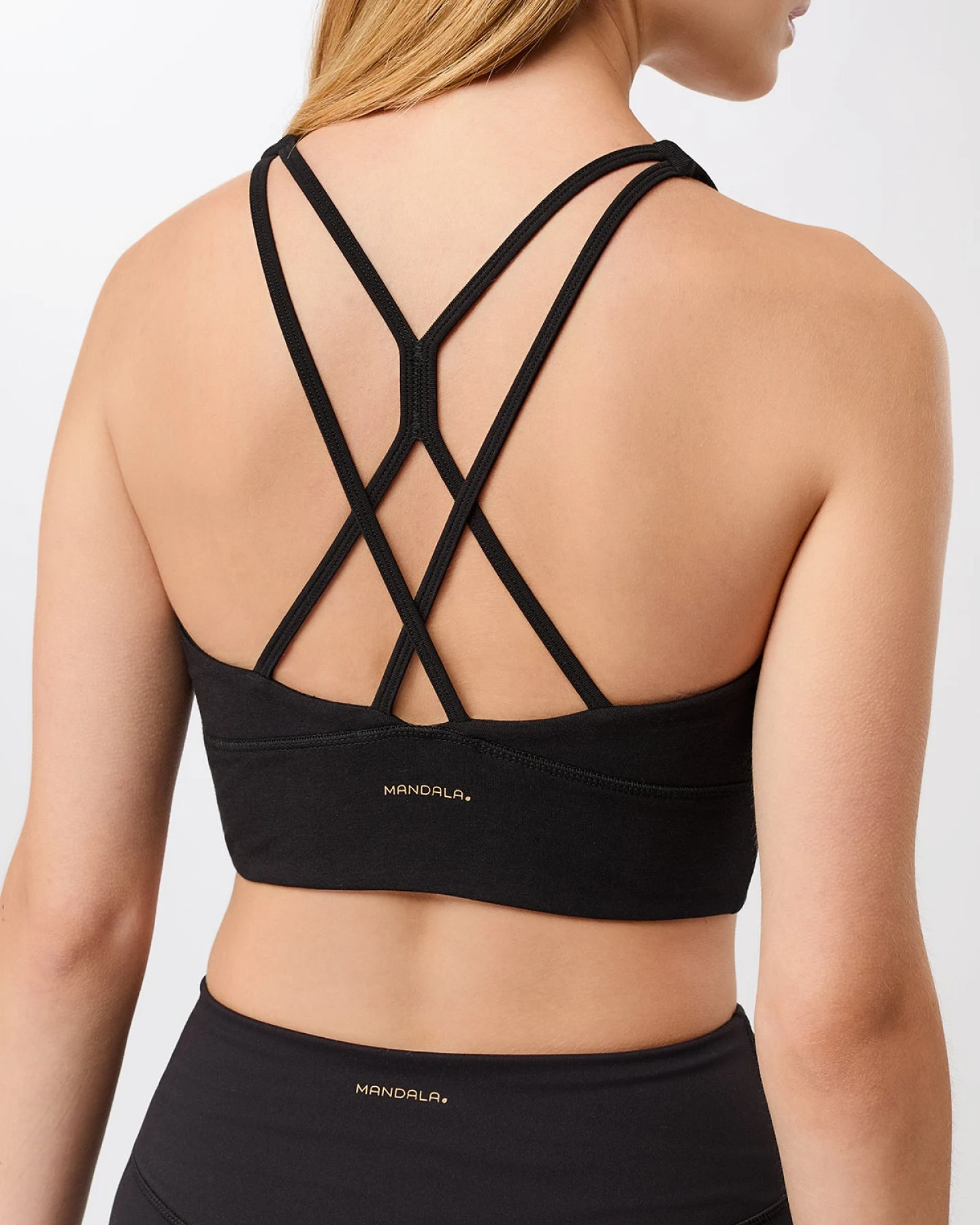 MANDALA Damen vegan Sport Bh New Studio Schwarz – Ansicht 2