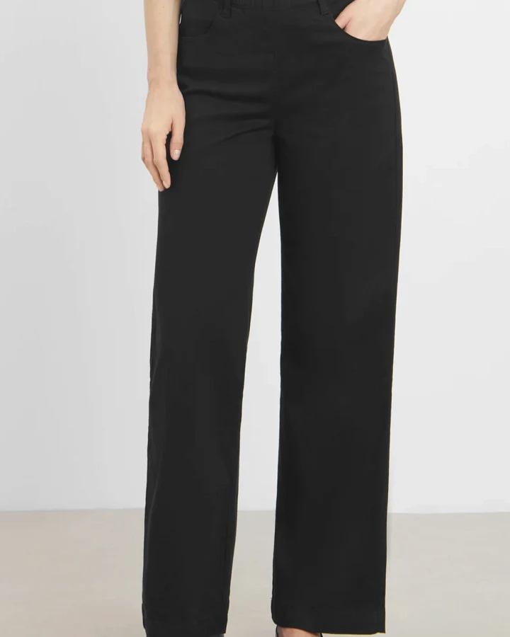 LAURIE Damen vegan Hose Donna Loose Mittellang Schwarz