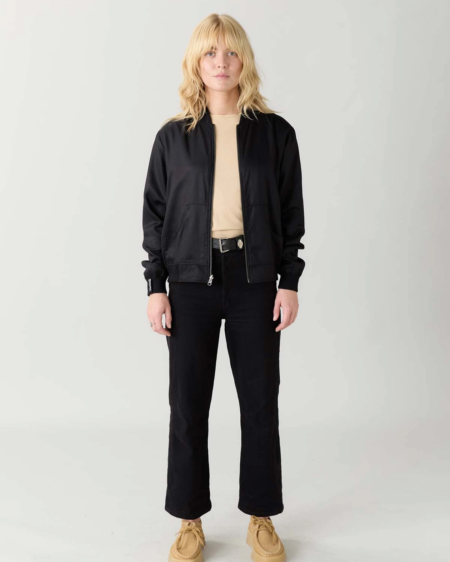 Yahmo Damen vegan Jacke Bomber Reversible Ruth Sandelholz/Schwarz – Ansicht 2