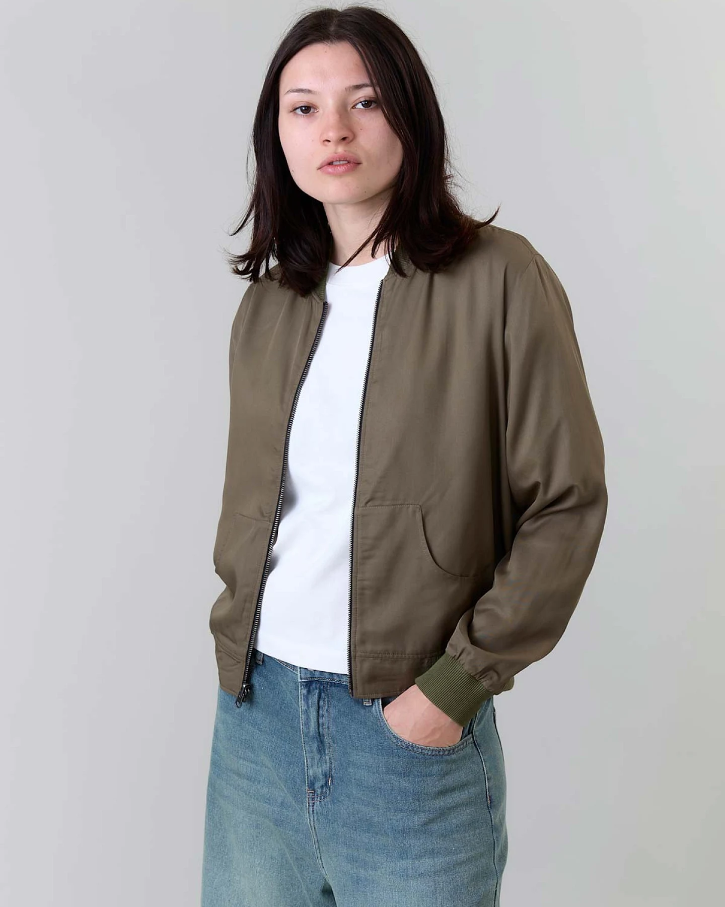 Yahmo Damen vegan Jacke Bomber Reversible Ruth Daydream/Olive – Ansicht 2
