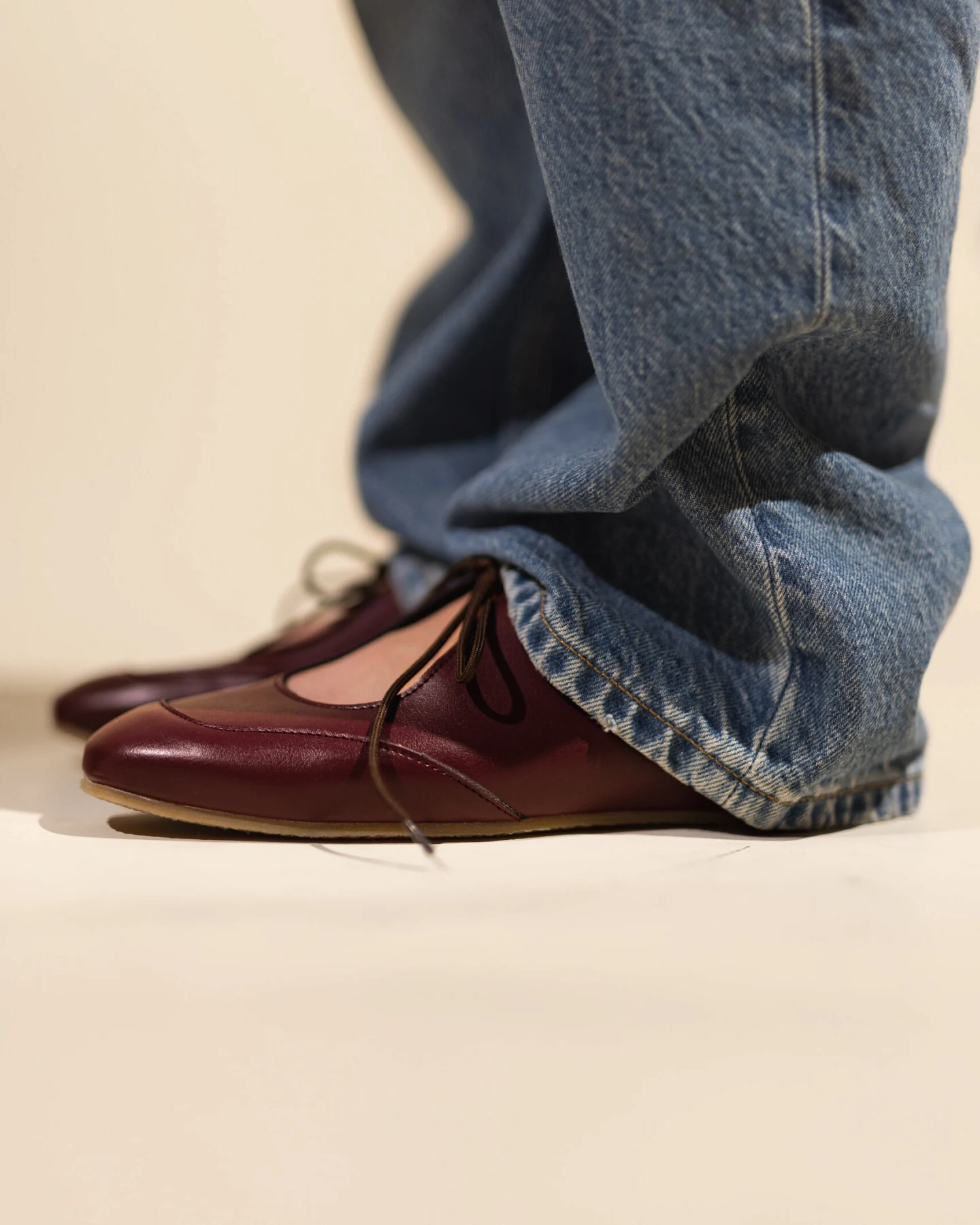 AGAZI Damen vegan Ballerina Flats Louise Burgundy – Ansicht 2