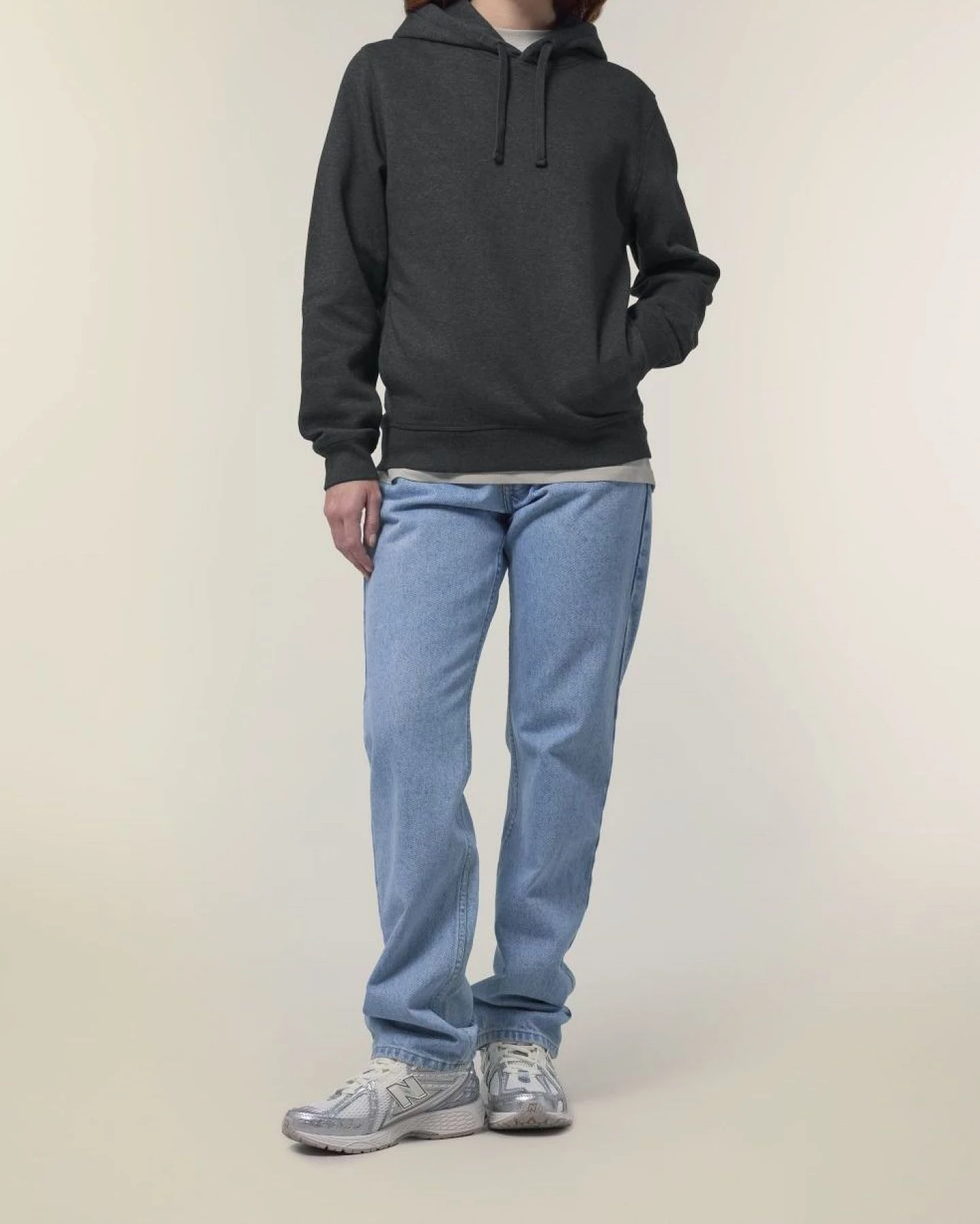 UNIPOLAR Herren vegan Hoodie Sound Dark Heather Grey – Ansicht 2