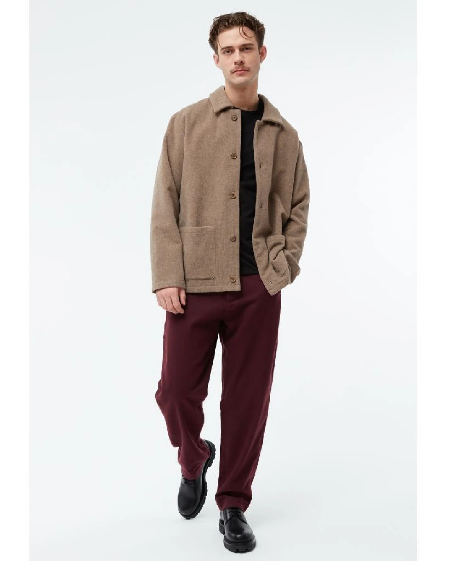 Givn Herren vegan Hose Flanell Helge Burgundy – Ansicht 2