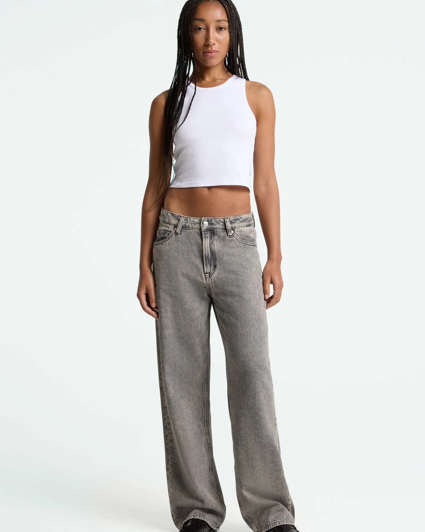 Kings of Indigo Damen vegan Jeans Joan Well Grey Mid Marble – Ansicht 2