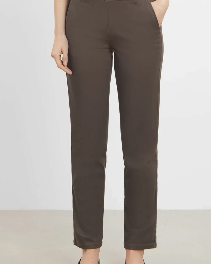 LAURIE Damen vegan Hose Taylor Regular Kurze Länge Braun