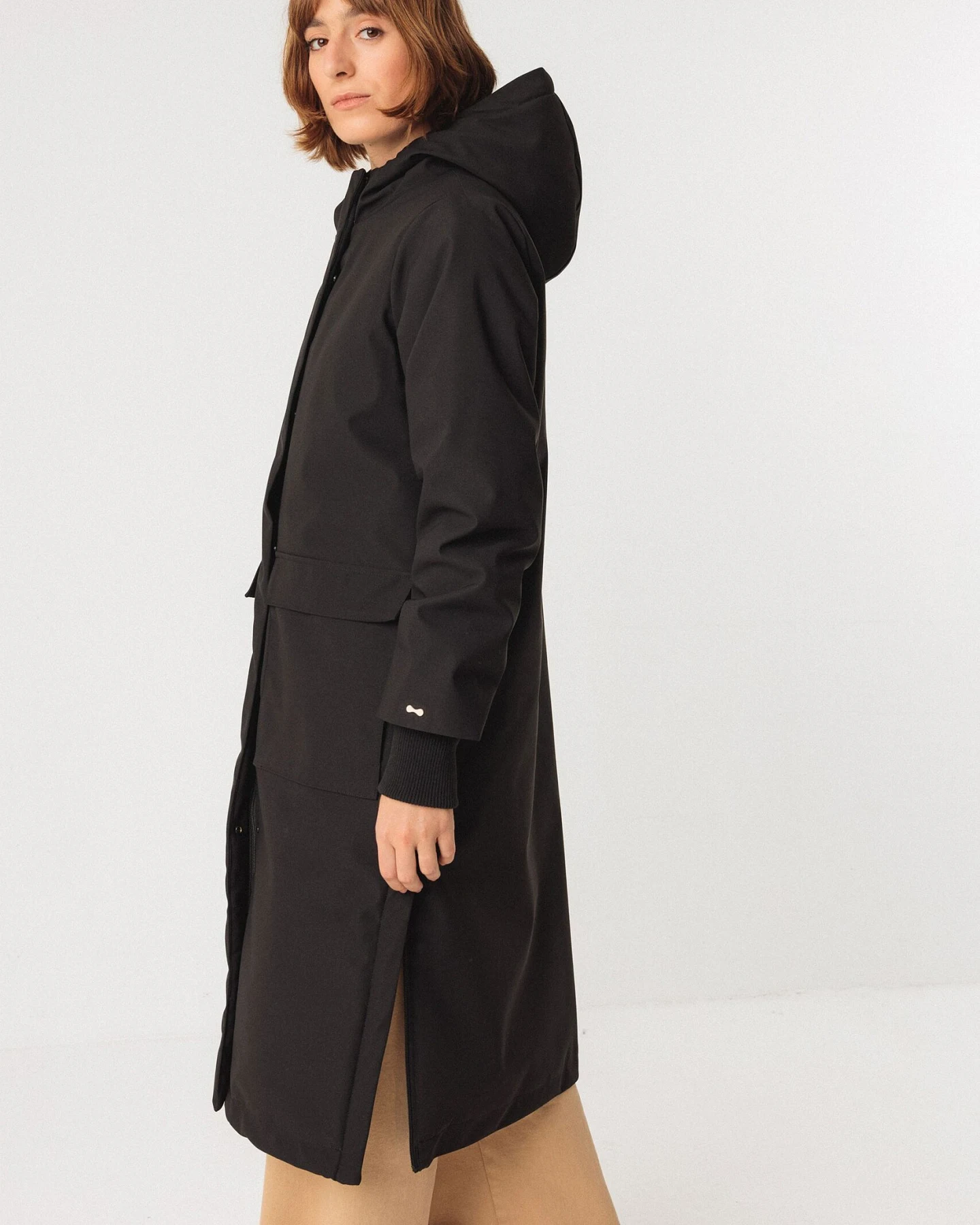 SKFK Damen vegan Mantel Adana Schwarz – Ansicht 2