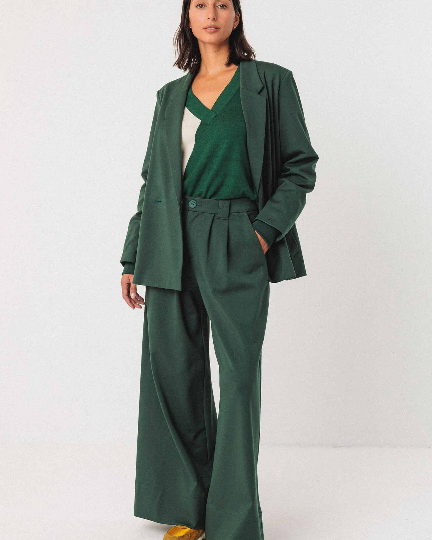 SKFK Damen vegan Blazer Iratz Grün – Ansicht 2