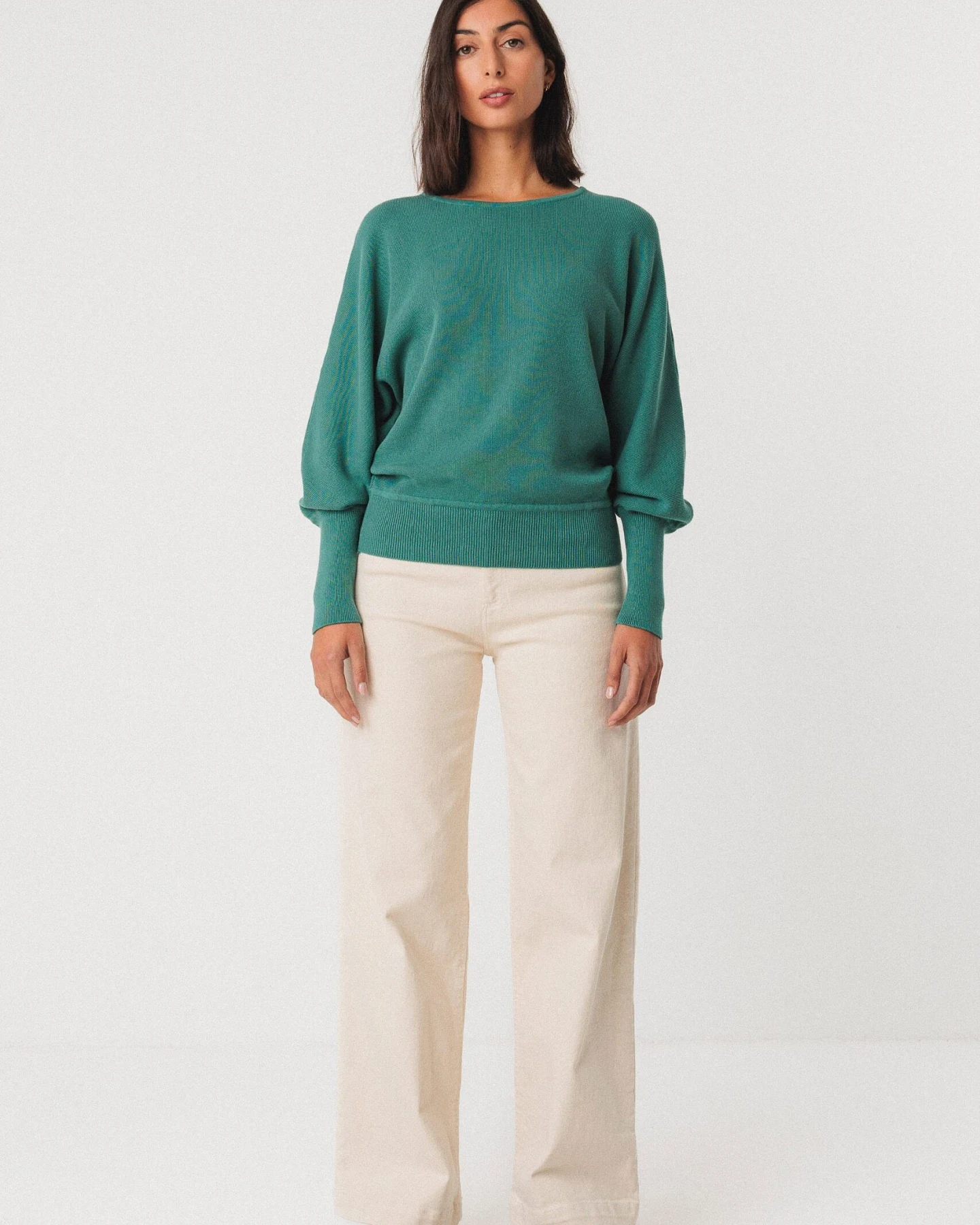 SKFK Damen vegan Strickpullover Ibar Blau – Ansicht 2
