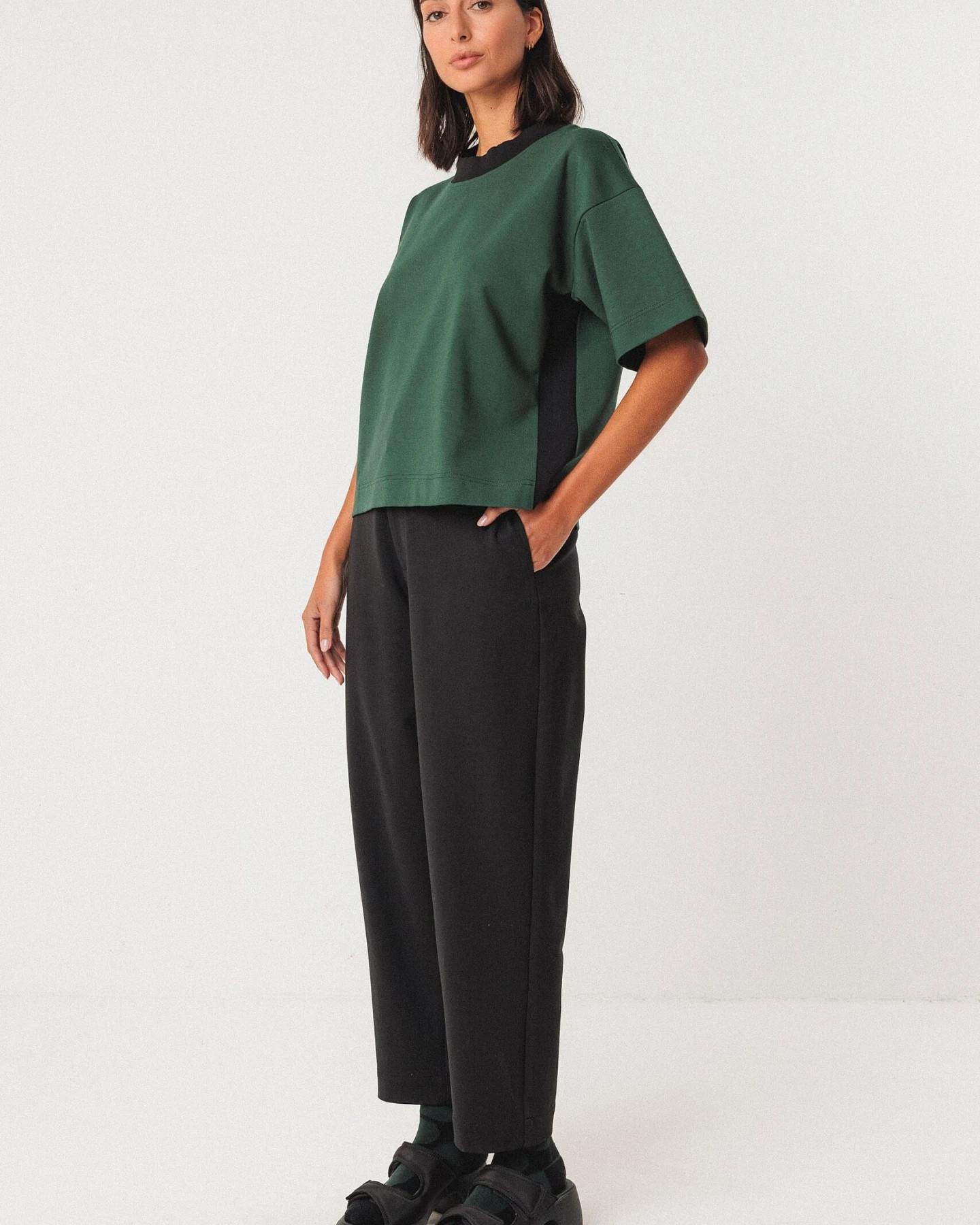 SKFK Damen vegan T-Shirt Ahatsa Grün – Ansicht 2