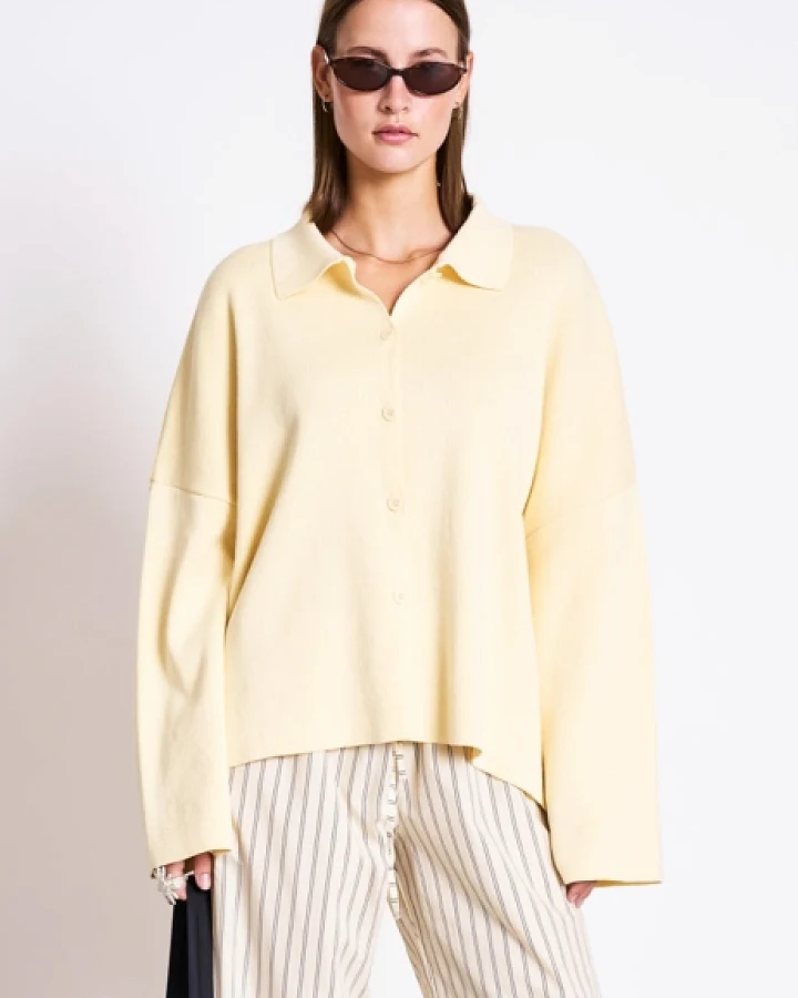 JAN 'N JUNE Damen vegan Strickjacke Anjo Gelb