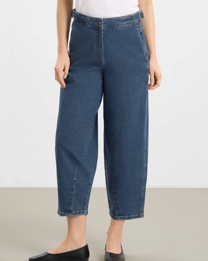 LAURIE Damen vegan Jeans Freya Tapered Loose Cropped Blau