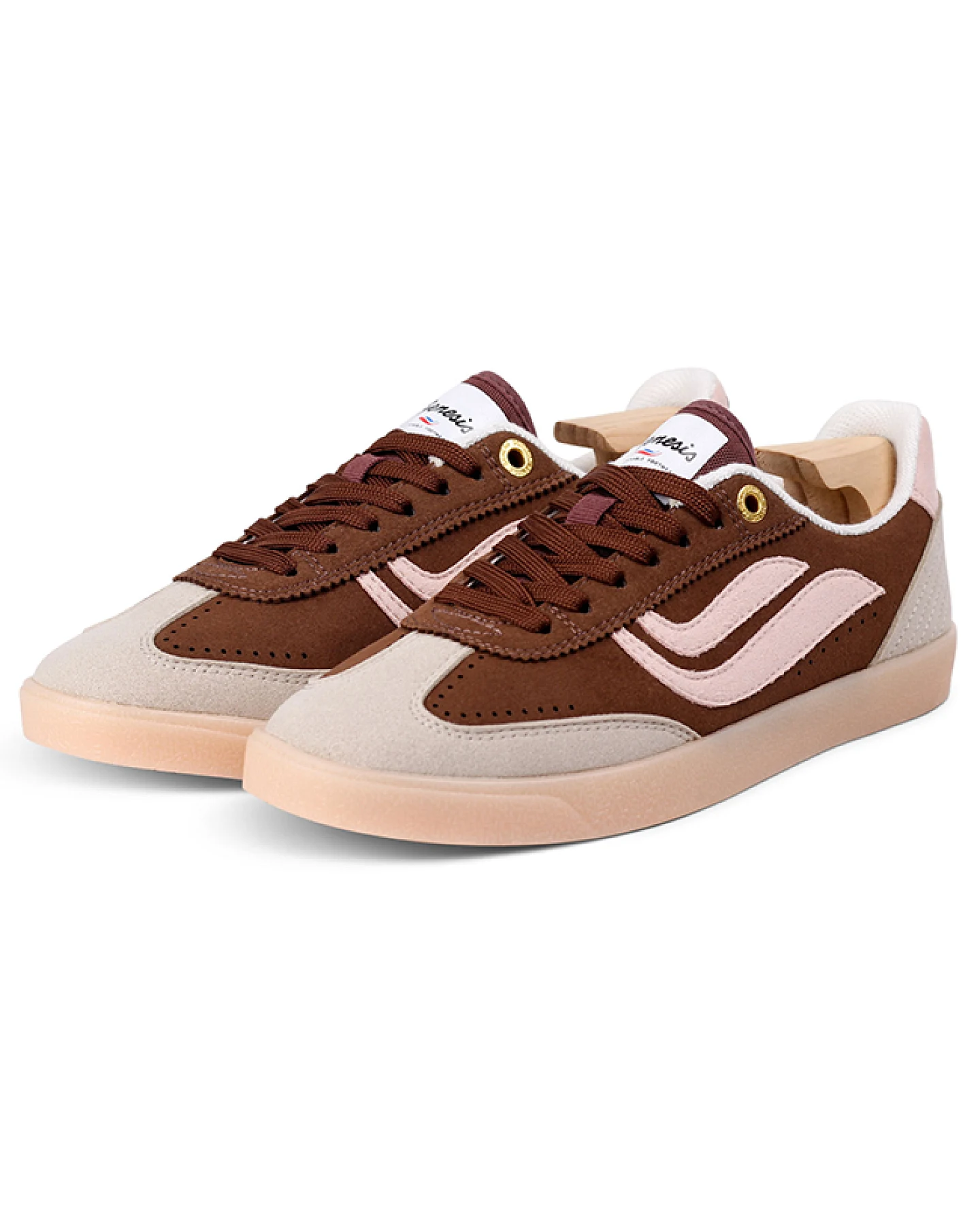 Genesis Damen vegan Turnschuhe G-Volley Hairy Grau Braun Rose – Ansicht 2