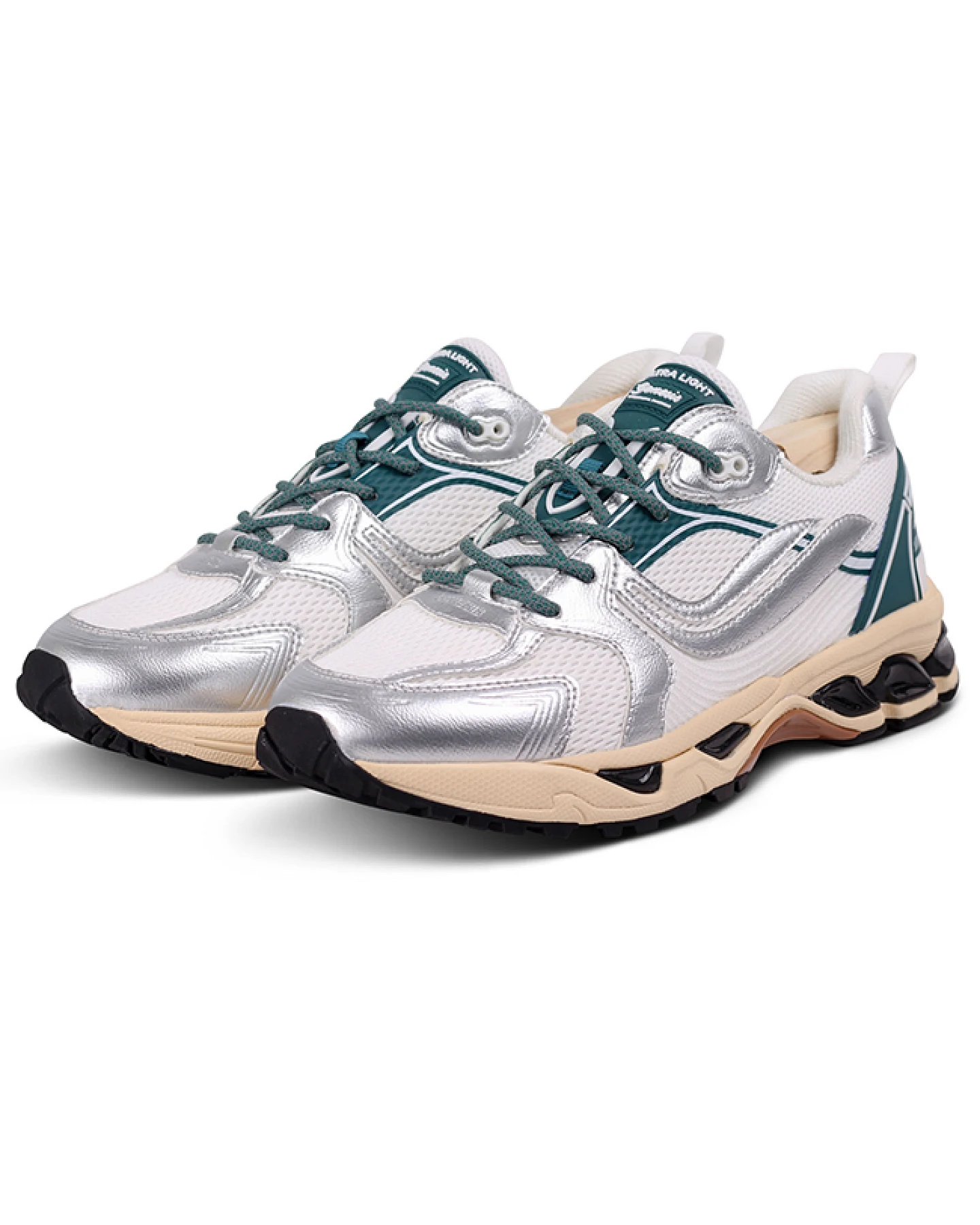 Genesis Herren vegan Turnschuhe G-Ultra Rec Rub Silber Weiß Petrol – Ansicht 2