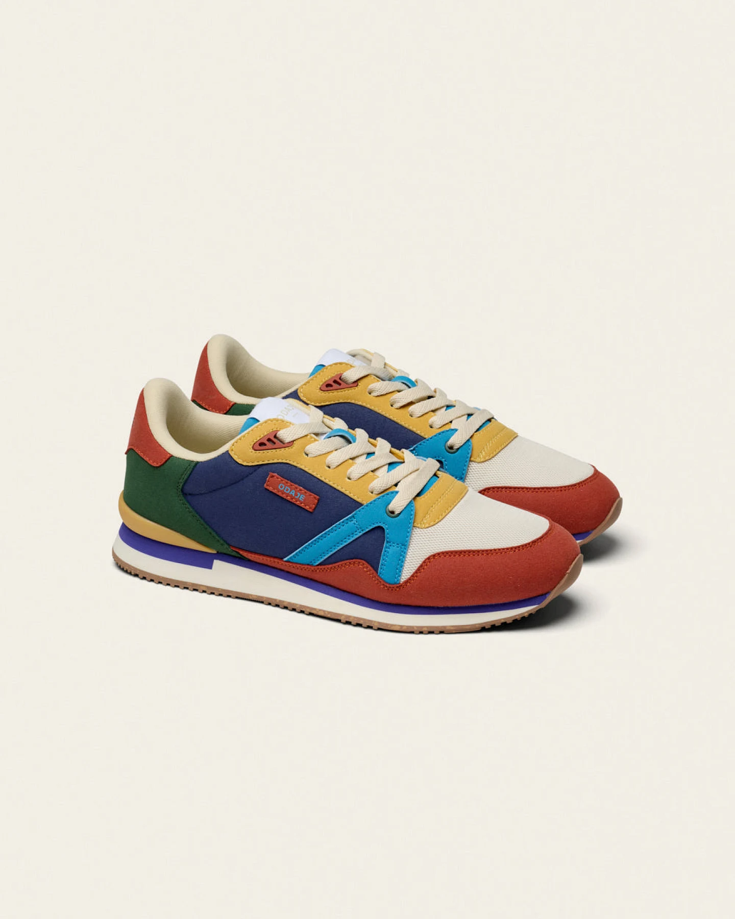 Odaje Herren vegan Sneaker Andre Rot/Violett/Senf – Ansicht 2