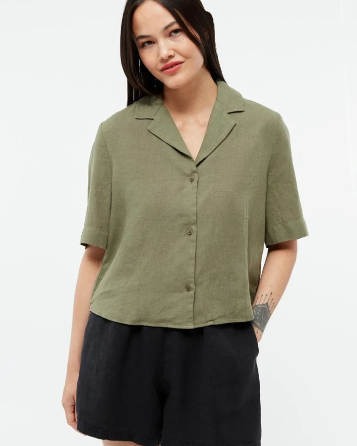 Givn Damen vegan Bluse Carol Faded Olive