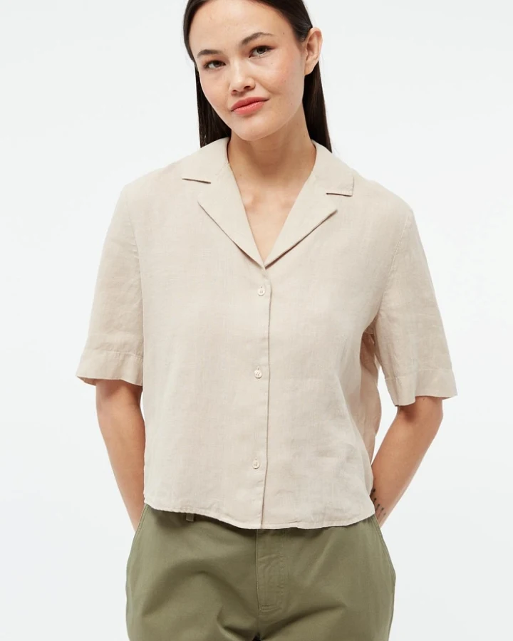 Givn Damen vegan Bluse Carol Hafer Beige