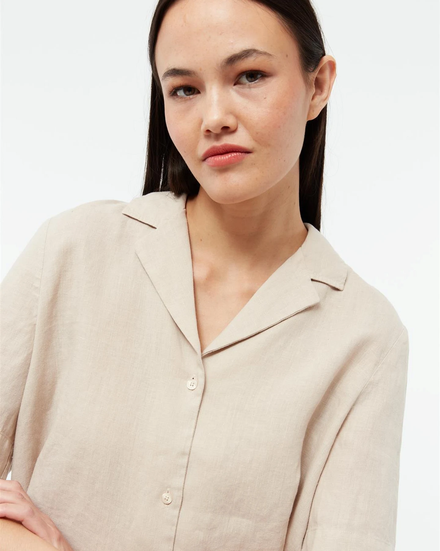 Givn Damen vegan Bluse Carol Hafer Beige – Ansicht 2