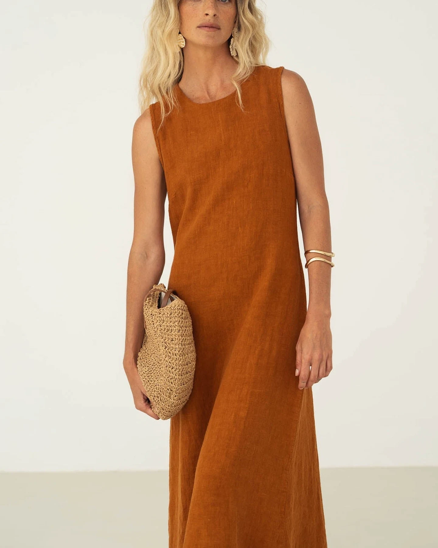 Näz Damen vegan Kleid Leonie Brown – Ansicht 2