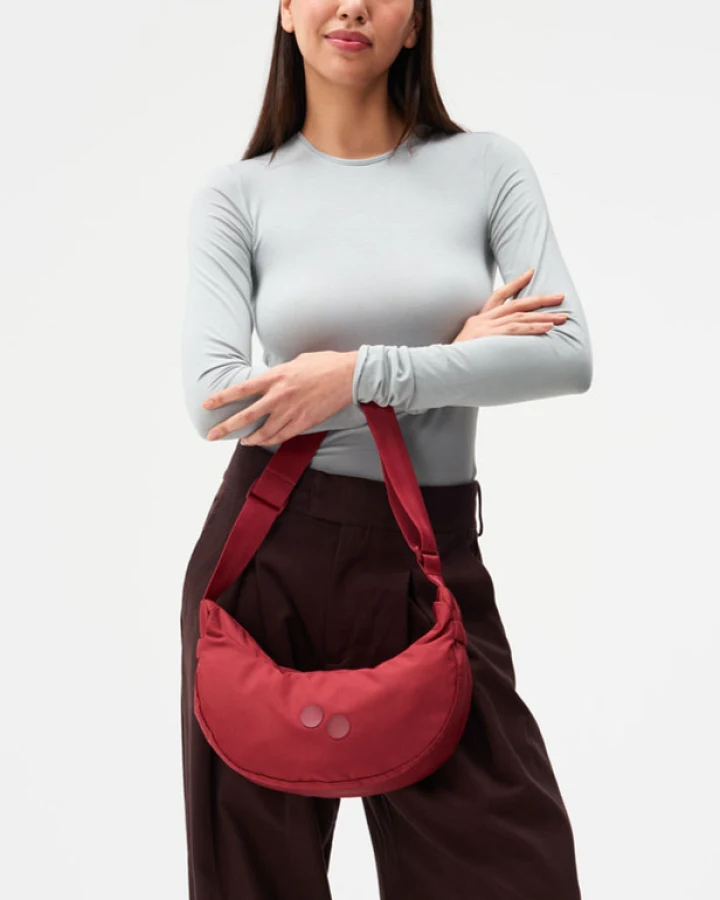 pinqponq Damen vegan Cross Body Bag Krumm Klein Sienna Rot