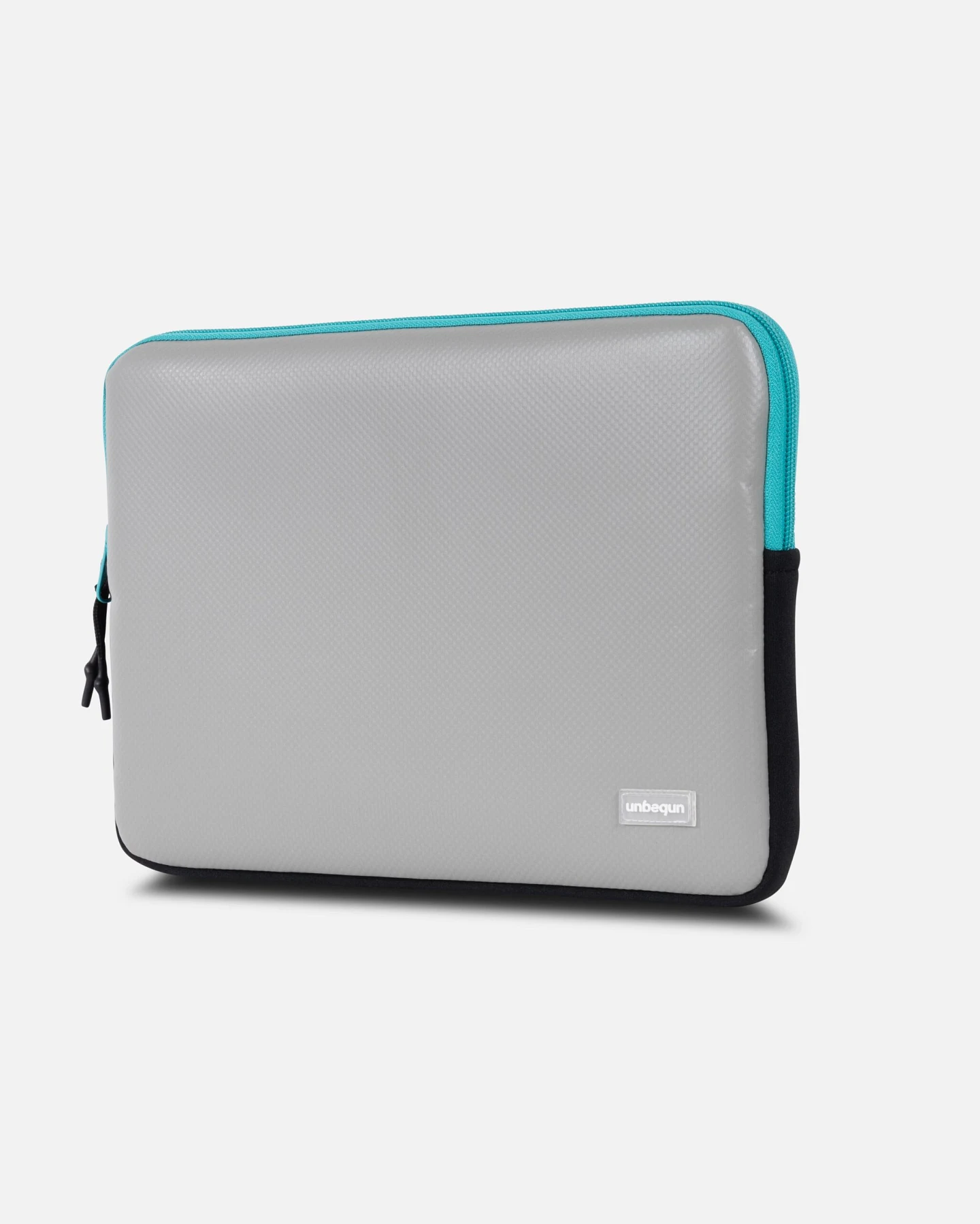 UNBEGUN Herren vegan Laptop-Hülle Mattgrau/Türkis – Ansicht 2