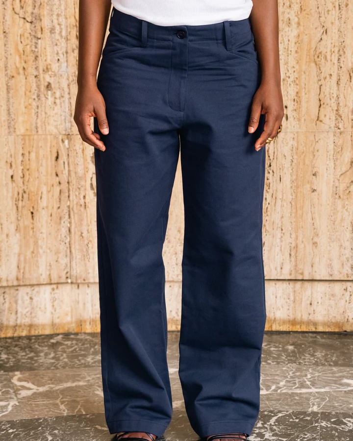 Lucid Collective Damen vegan Hose Flow Navy