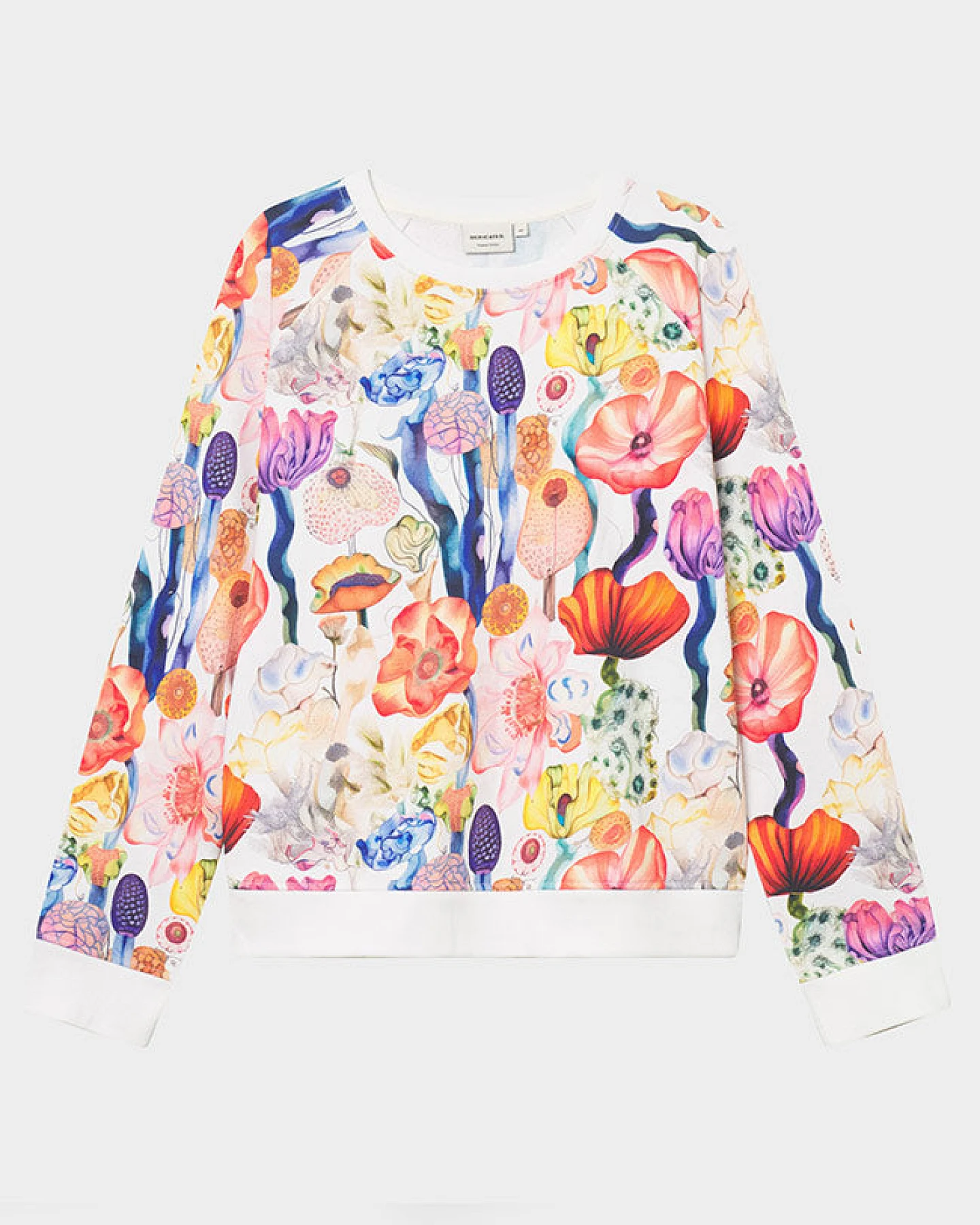 DEDICATED Damen vegan Sweatshirt Ystad Fantasie Blumen Multicolor – Ansicht 2