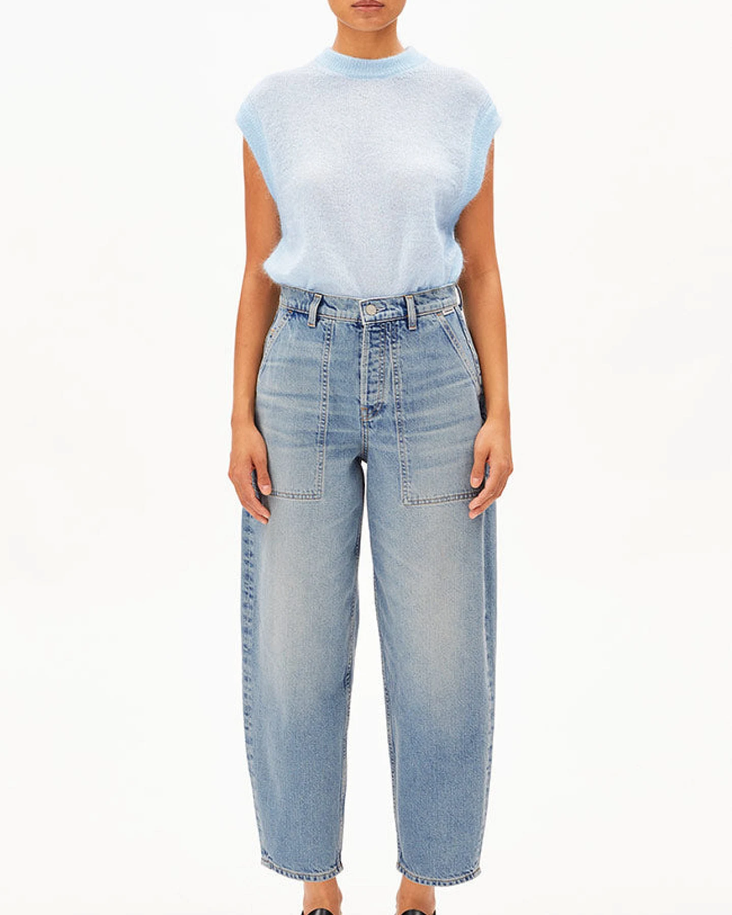 ARMEDANGELS Damen vegan Jeans Baarly Barrel Carpenter Andromedar – Ansicht 2