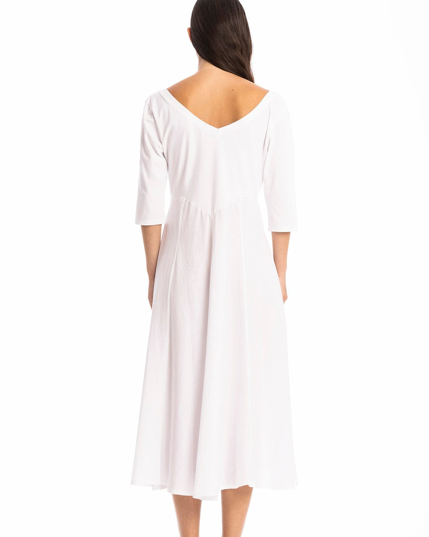 RAVENS VIEW IBIZA Damen vegan Kleid Lima Ls Weiß – Ansicht 2