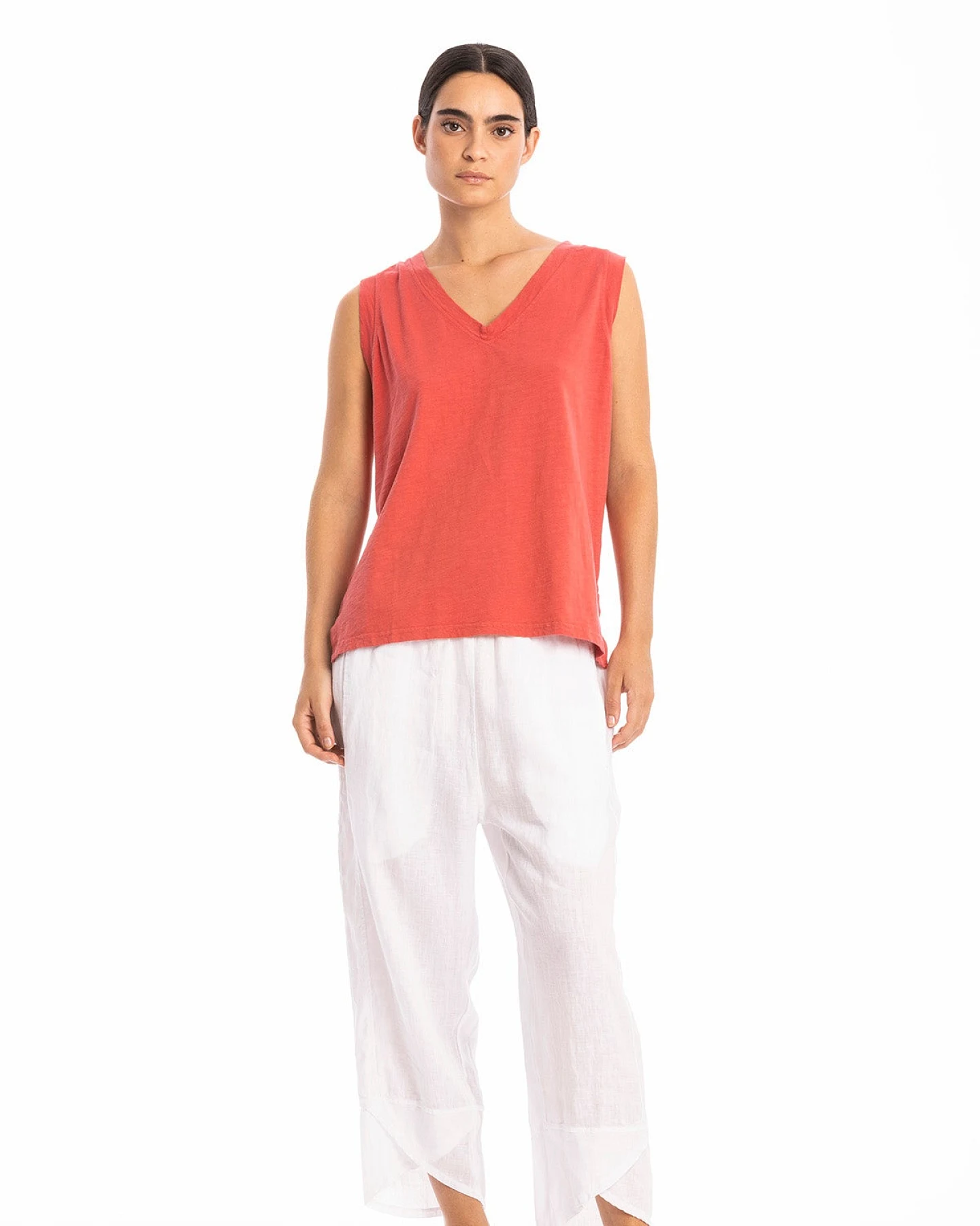 RAVENS VIEW IBIZA Damen vegan Top Marea Lehm Rot – Ansicht 2