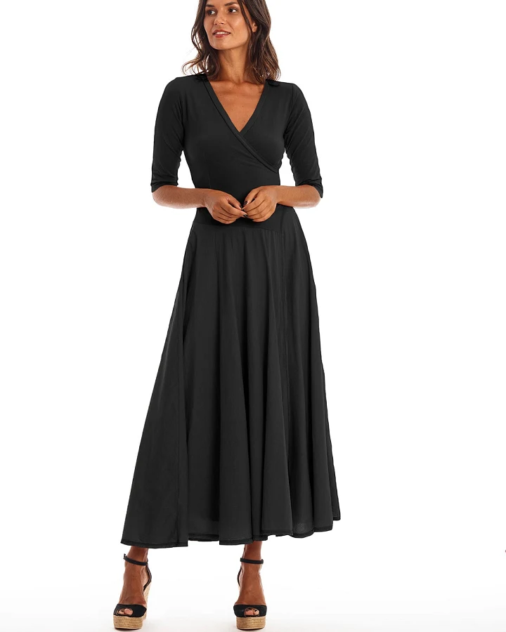 RAVENS VIEW IBIZA Damen vegan Kleid Veronika Schwarz