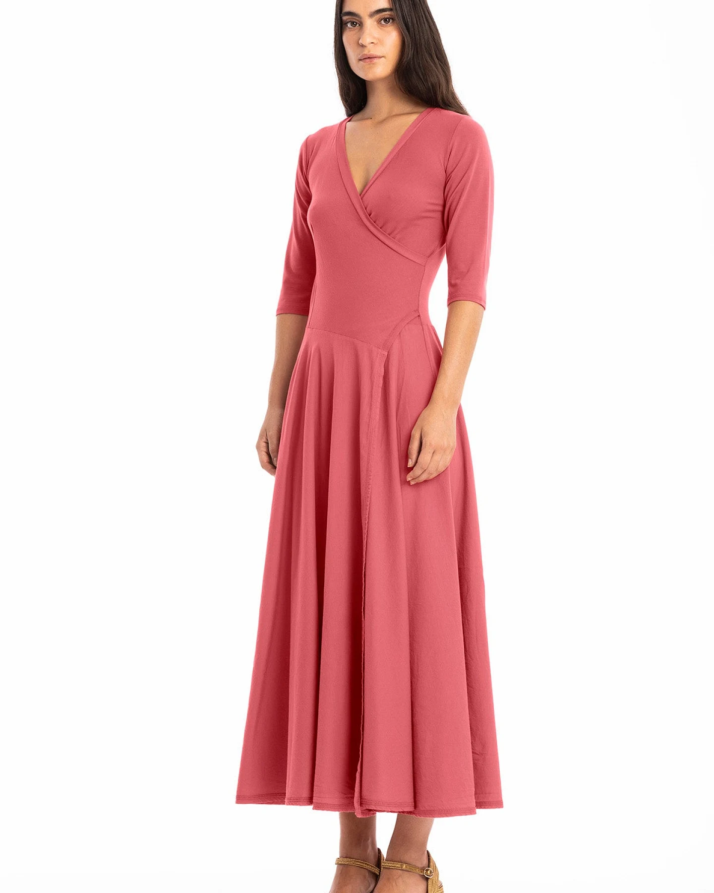 RAVENS VIEW IBIZA Damen vegan Kleid Veronika Lehm Rot – Ansicht 2