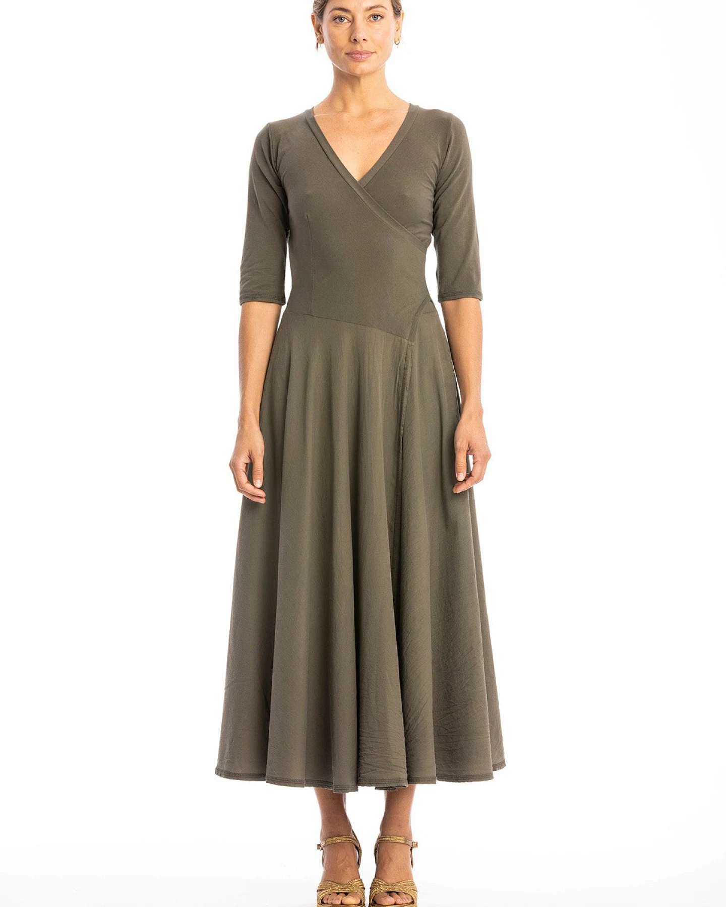 RAVENS VIEW IBIZA Damen vegan Kleid Veronika Bison Braun – Ansicht 2