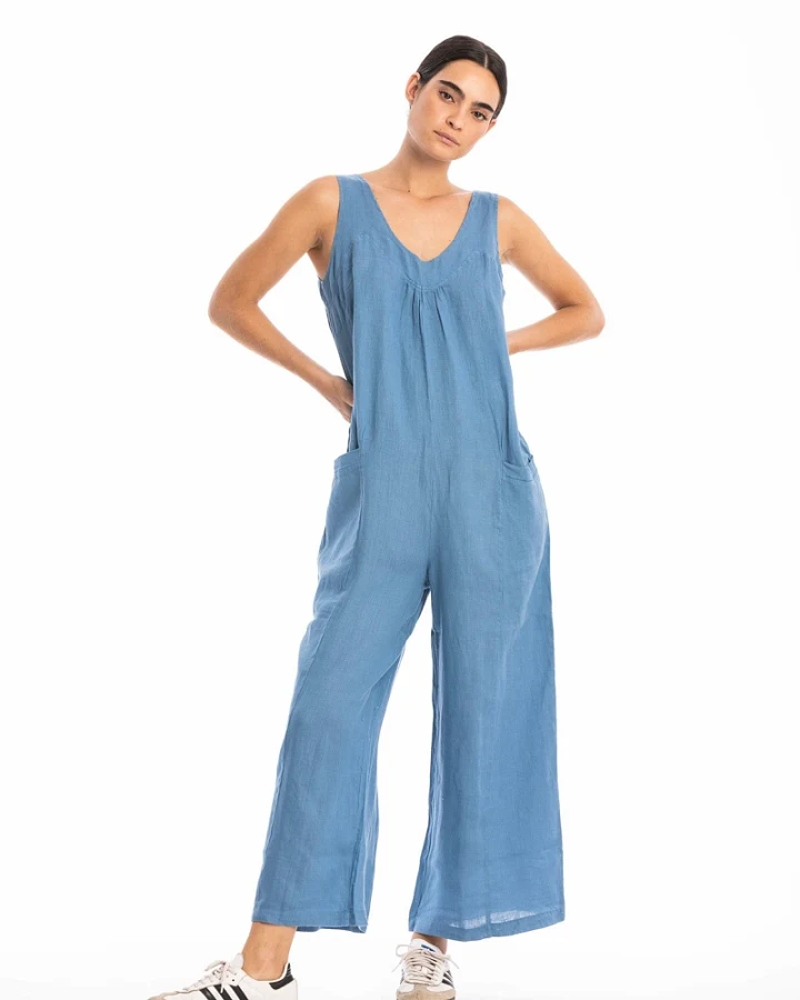 RAVENS VIEW IBIZA Damen vegan Jumpsuit Aura Maui Blau