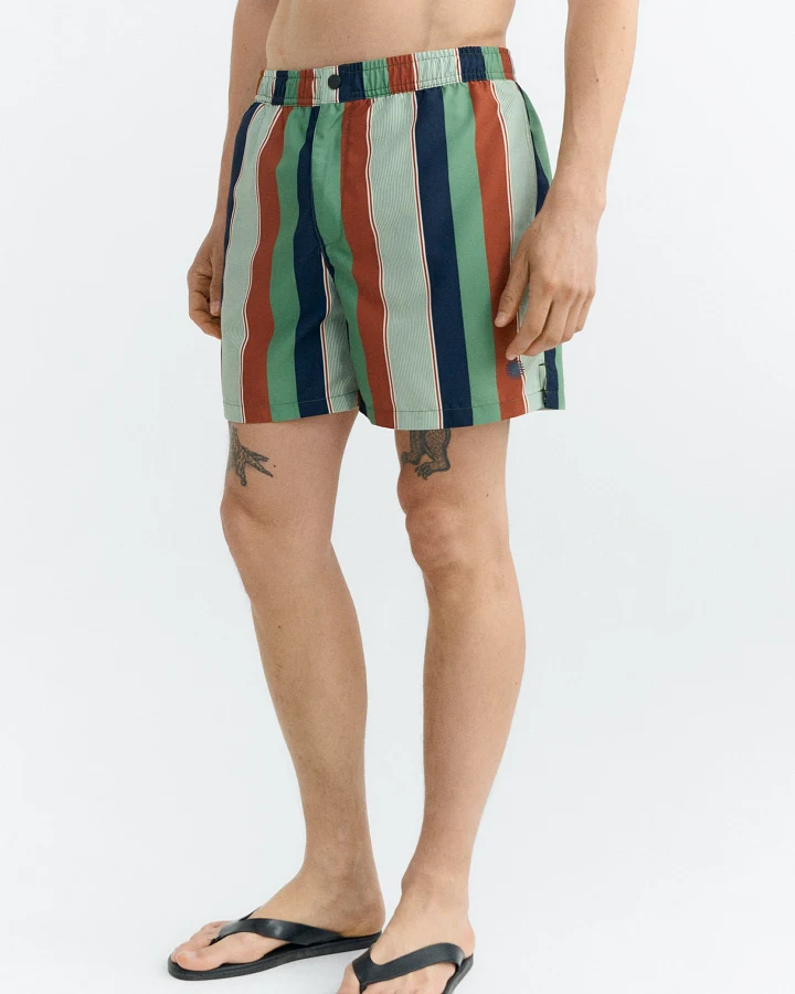 Thinking MU Herren vegan Shorts Bademode Liu Multicolor Gestreift