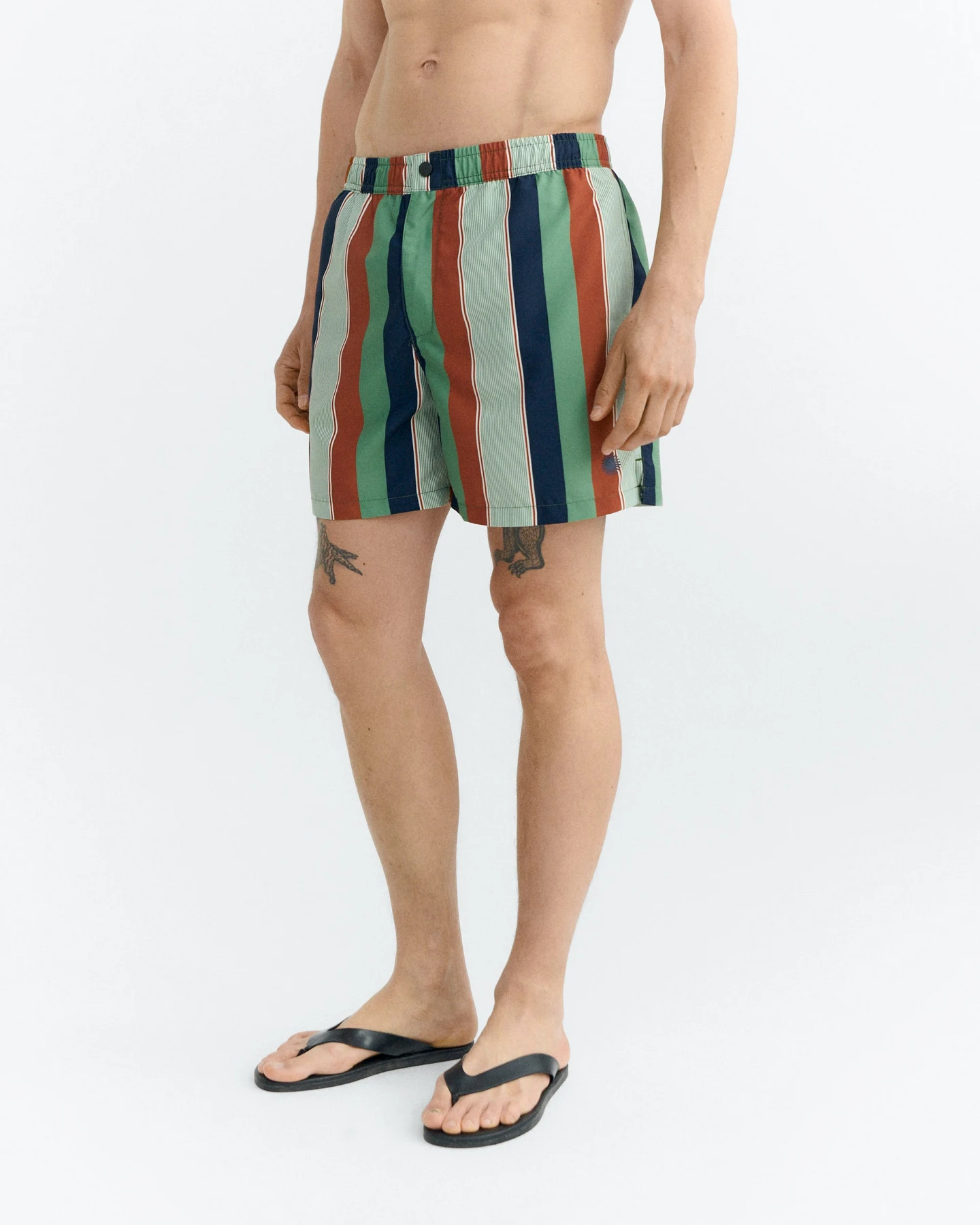 Thinking MU Herren vegan Shorts Bademode Liu Multicolor Gestreift – Ansicht 2